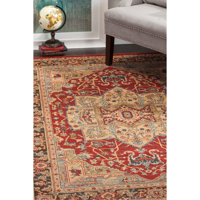 Astoria Grand Pennypacker Performance Natural/Navy Rug & Reviews Wayfair